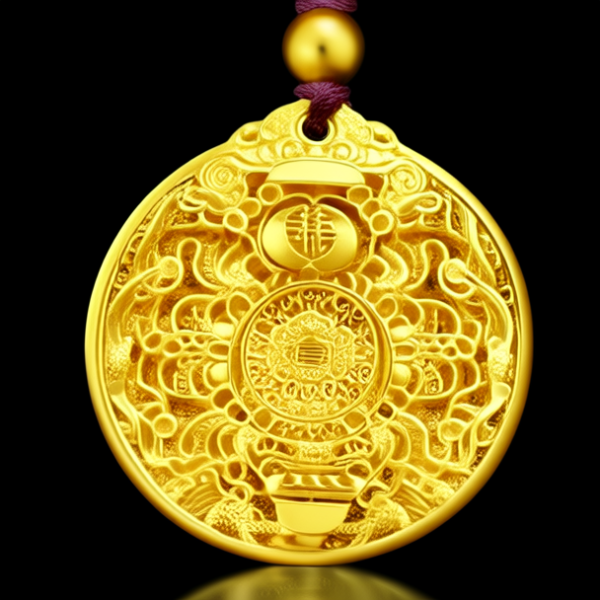 黄金算盘吊坠图片