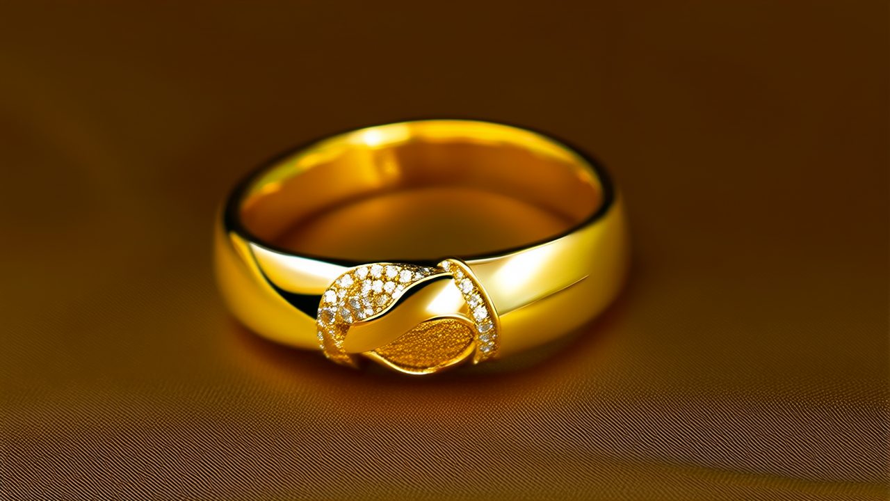 黄金结婚戒指图片