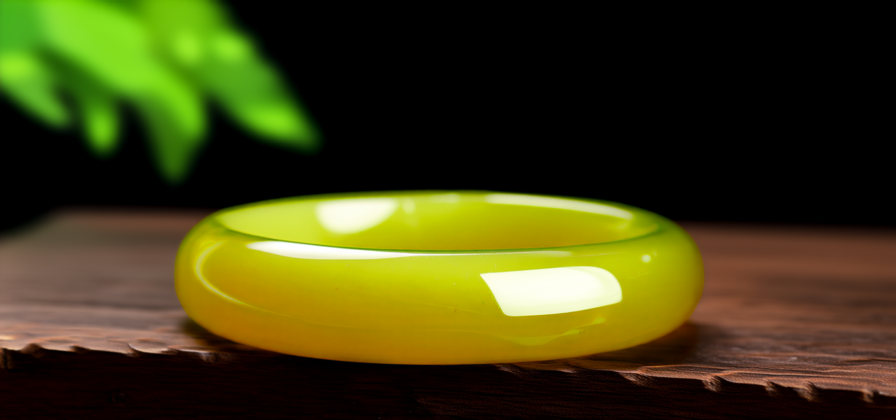 黄翡洒金手镯图片