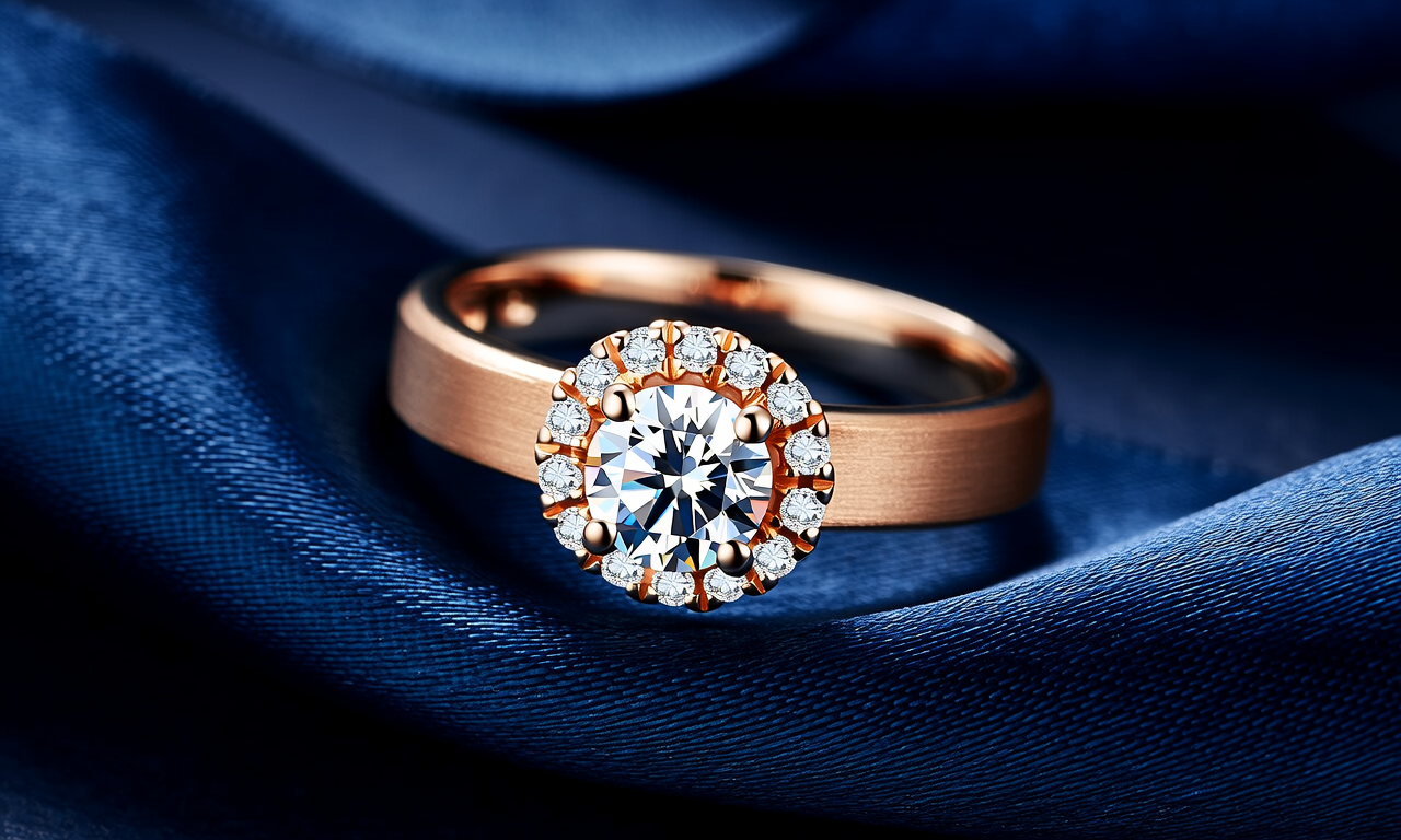 18k金镶嵌戒指图片