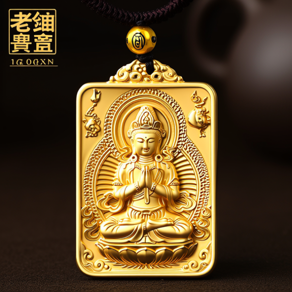 老庙黄金观音吊坠图片